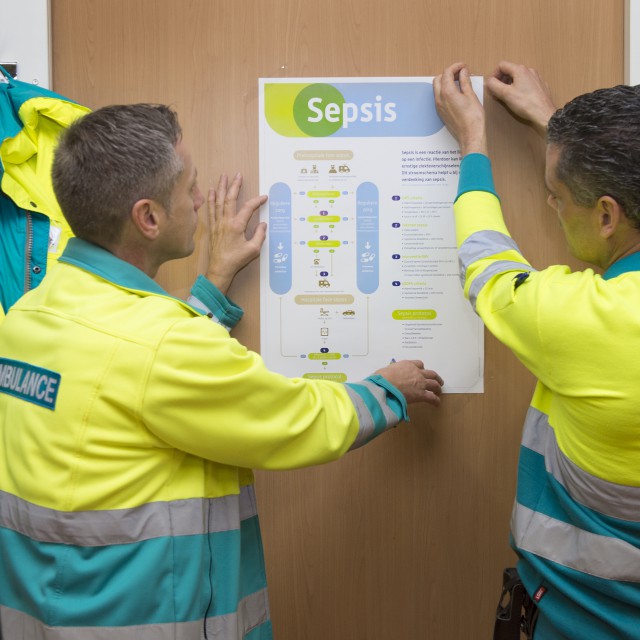 De poster van het protocol Sepsis.